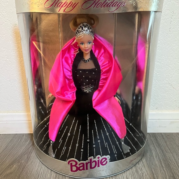 Barbie Holiday Doll in Pink and Black Gown - Picture 1 of 2
